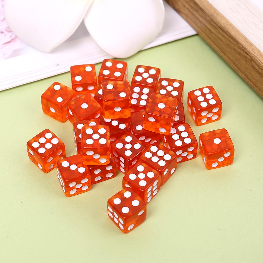 25 pièces/ensemble jeu de fête dés 12 dés carrés transparents Club coloré jouer pour donjon D & D jeux de Table de bureau