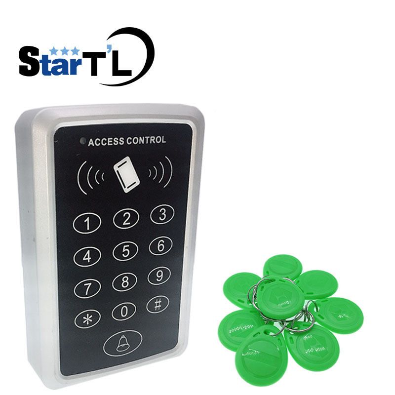 T11 gate access control system rfid access control reader 10 EM4100 keychains 125KHz Card Reader For Door Access