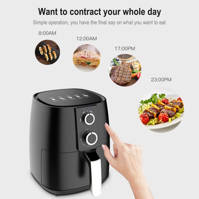 Household Air Fryer 5L Large Capacity Intelligent Smokeless Electric Fryer kitchen Oil-free Energy-saving French Fries Fryer