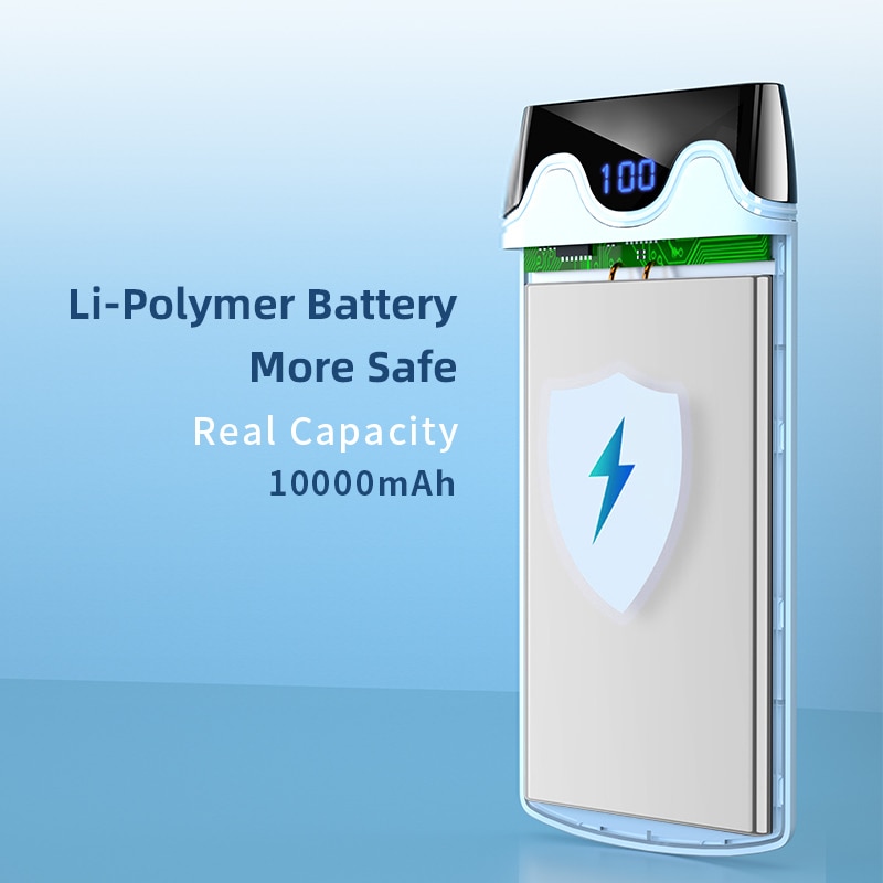 Banco de energía inalámbrico para teléfono móvil, batería externa de carga rápida de 10000 mAh, carga inalámbrica de 10000 mAh para iPhone 12