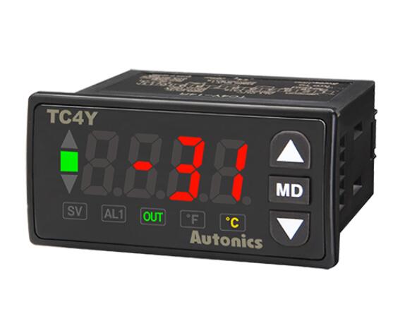 Tc4y-14r temp kontrol, størrelse 36 x 72mm,  enkelt display , 4 cifret, pid kontrol, relæ & ssr udgang , 1 alarm udgang , 100-240 vak