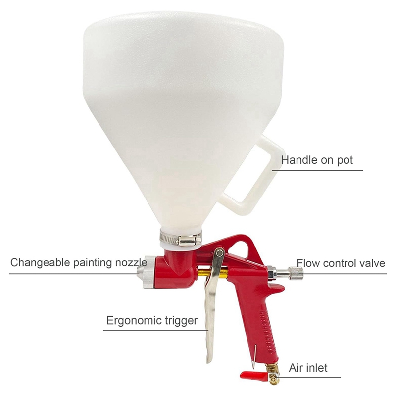 Air texture sprayer, , 1,58- gallon drywall wall painting sprayer with 3 nozzles,  (4,0 mm/6,0 mm/8,0 mm)  for stucco mud walls