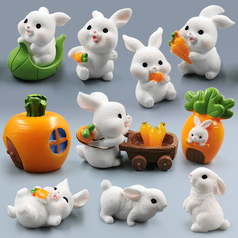 Easter Cute Rabbit Figurine Diy Landscape Home Kawaii Room Decor Miniature Fairy Garden Decoration Accessories Modern