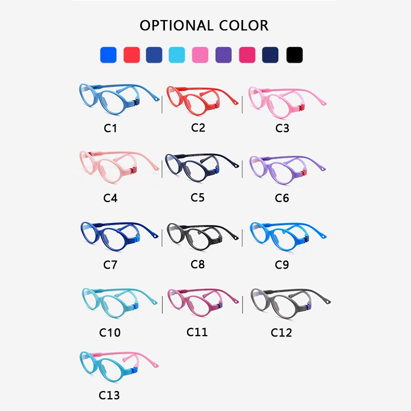 AIMISUV Unisex TR90 Flexible ultraligero montura gafas infantiles Rosa óptico silicona transparente gafas de los niños UV400