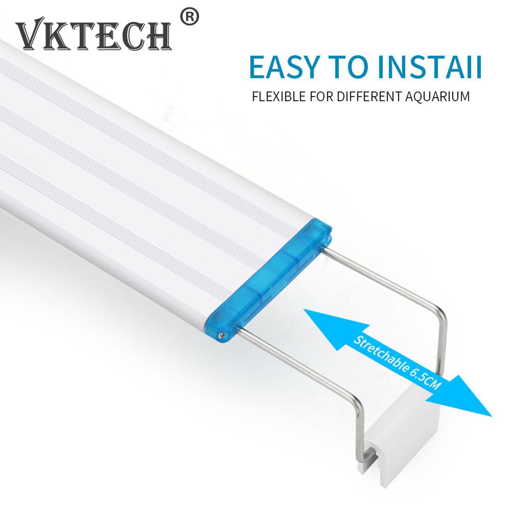 Aquarium LED Light Power Saving Super Fish Tank Aquatic Plant Landscape Grow Lighting Blue White Extensible Clip Lamp