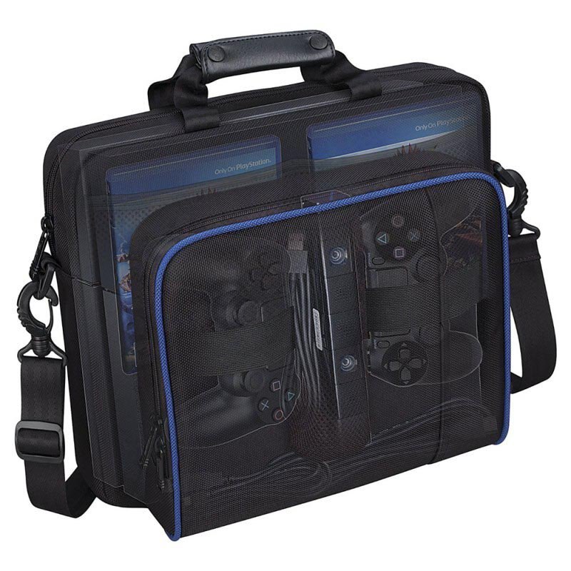 AM05-Carrying Case, Stevig Duurzaam Draagbare Nylon Taffeta Reizen Schoudertas Videogame Console Tas Voor PS4, PS4 Slanke