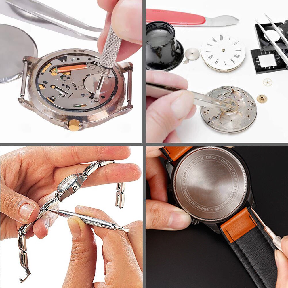 Kit d'outils de réparation pour ouvre-montre, 212 pièces, couteau à levier d'horloge, tournevis, ensemble de marteau à broche, horloger, accessoire de lien de bande,