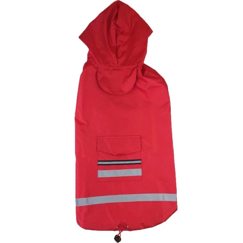 Vattentät husdjur stor hund regnjacka stor hund kläder utomhuskappa regnjacka reflekterande medium stor hund poncho andas mesh: Röd / 4xl