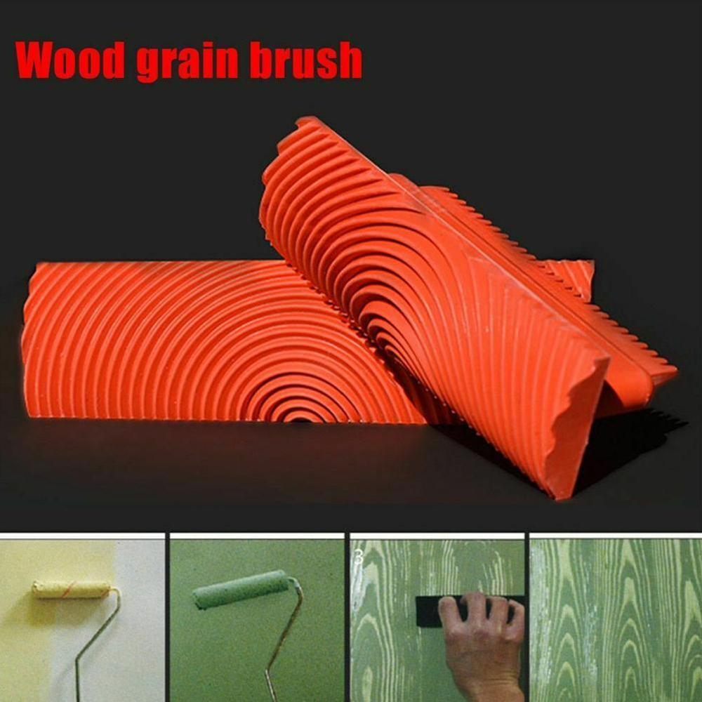 Maison peinture murale caoutchouc nervuré diatomée boue grattoir outil grain bois gaufrage rouleau bricolage H7J3