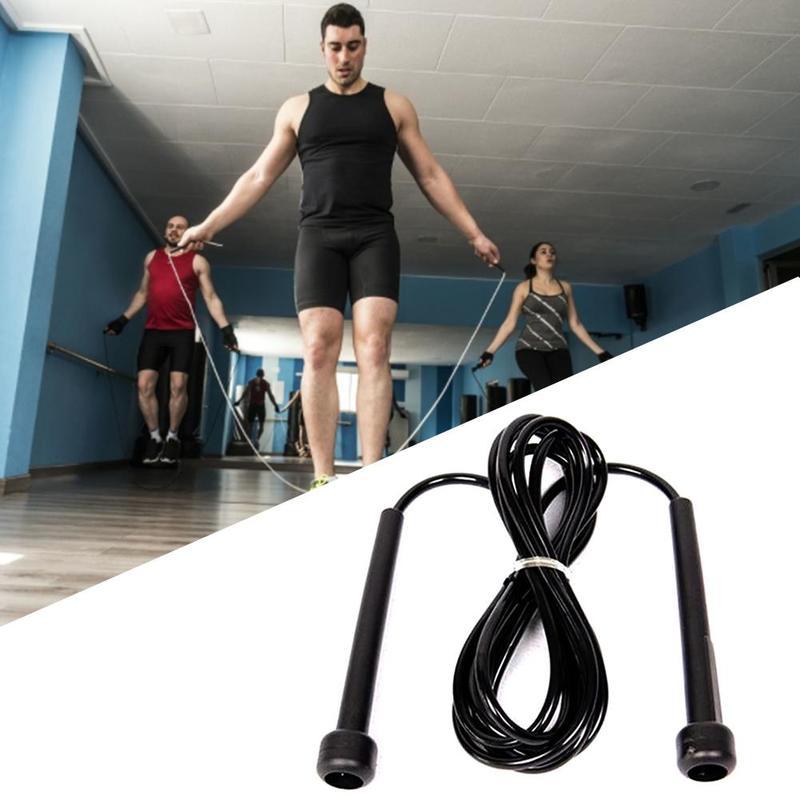 Fast Small Handle Fitness Jump Rope Excercise Equipment I6S7: Black
