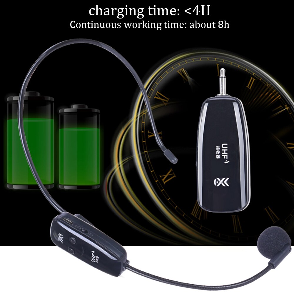 Handheld 2.4G Headset Microphone UHF Universal Wireless Microphones Portable BT Power Amplifier for Speech 80m Stable