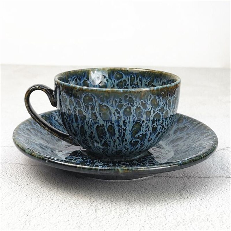 250ML fine bone china Coffee Cup and Saucer funny Japanese-style Coffee Mug Cafe Espresso Cup Ceramic Tea Cup: 6