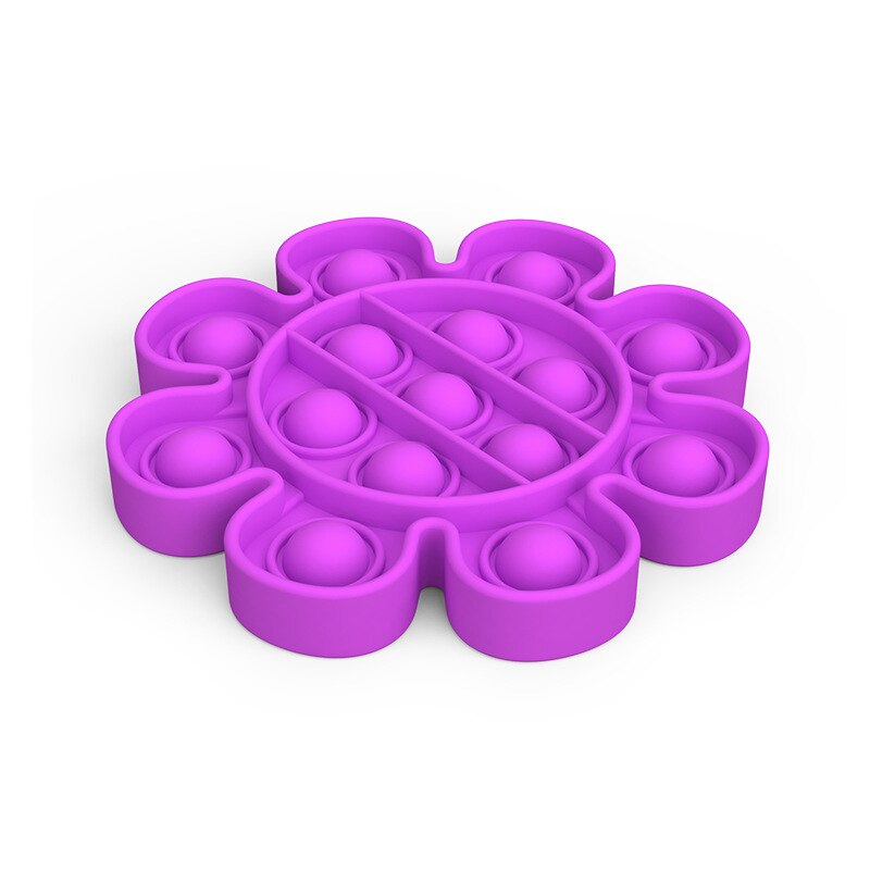 Jouets anti-stress pour adultes et enfants, jouets sensoriels à bulles, anti-stress, anti-autisme, pour besoins spéciaux, pour augmenter la concentration, jouets souples à presser: Fleur violette