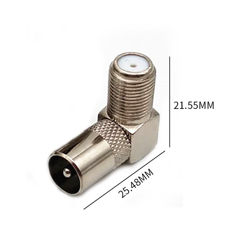 5 Pcs 90 Degree Right Angled TV Cable Connector Coaxial F Female To TV Female Plug To Female Socket Connector