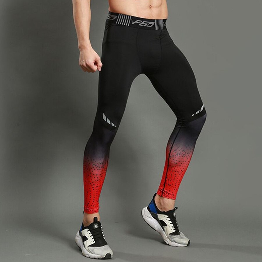 Mallas de entrenamiento con gradiente para hombre, pantalones para correr con estampado de subtítulo, pantalones cálidos para ciclismo, pantalones de baloncesto