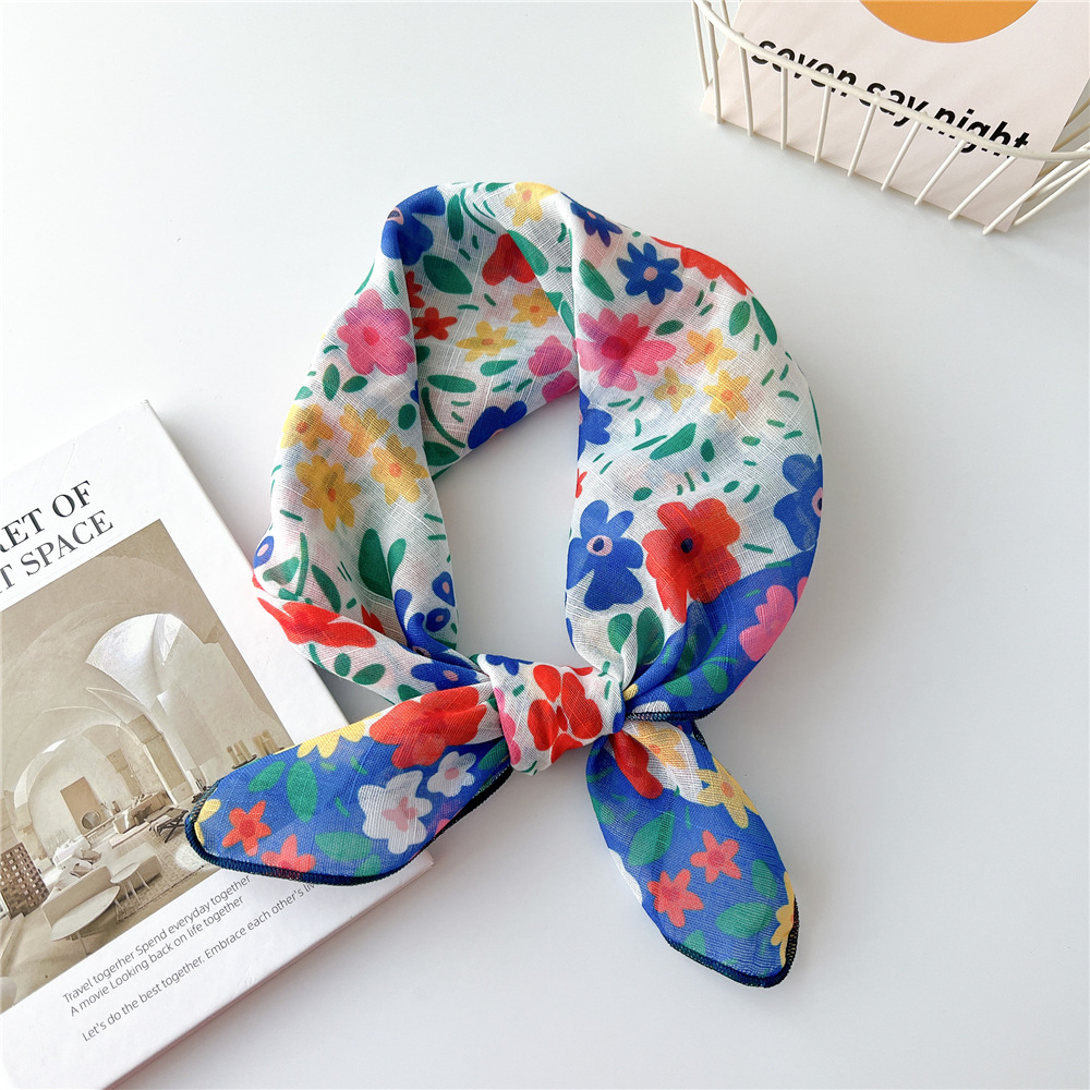 58cm Cotton Beautiful Bandanas Square Scarf Women Girls Headband Accessories Handkerchief Neckerchief Hairscarf Hairscarf