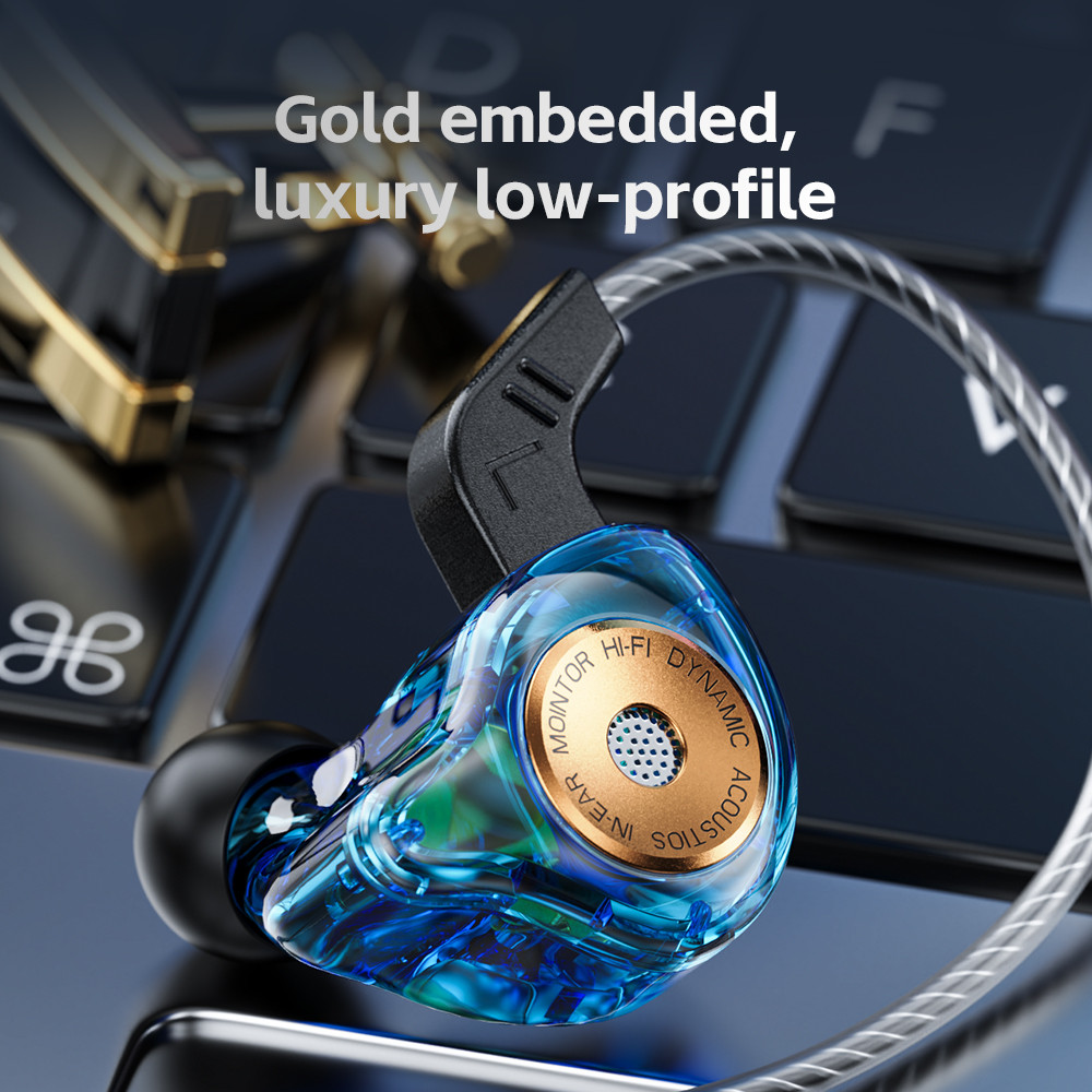 Qkz  ak6- ultra in-ear dynamische oordopjes, mobiele telefoon monitor oordopjes, muziek bedrade bediening met microfoon