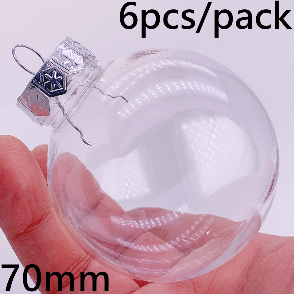 6 Stuks X Diy Shatterproof Transparant Huis Kerstversiering Kerstbal Ornament 115*60Mm Plastic Diamant