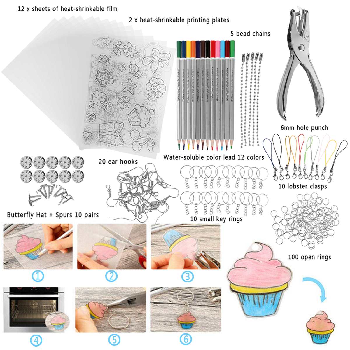 10Pcs A4 Shrinks film Paper Sheet DIY for decorating printable shrink films 0.3mm thickness Semitransparent Multicolor