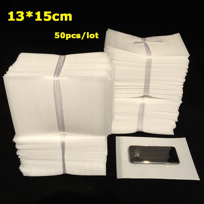 13*15cm (5.12*5.9 inch) 0.5mm 50Pcs Protective EPE Foam Insulation Foam Sheet Cushioning Packaging Pouches Packing Material
