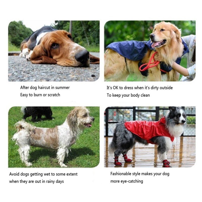 Belly Chest Back One Dog Pizex Coat Pet Coat Raincoat Blue 5xL