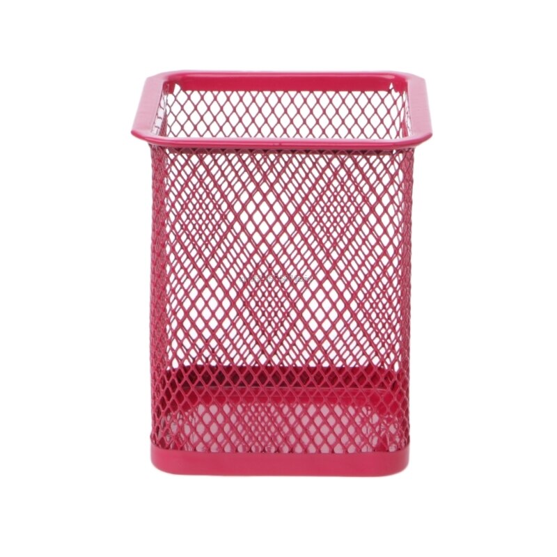 Rectangular Mesh Style Metal Pencil Holder Organizer Desk Pen Containers: 4