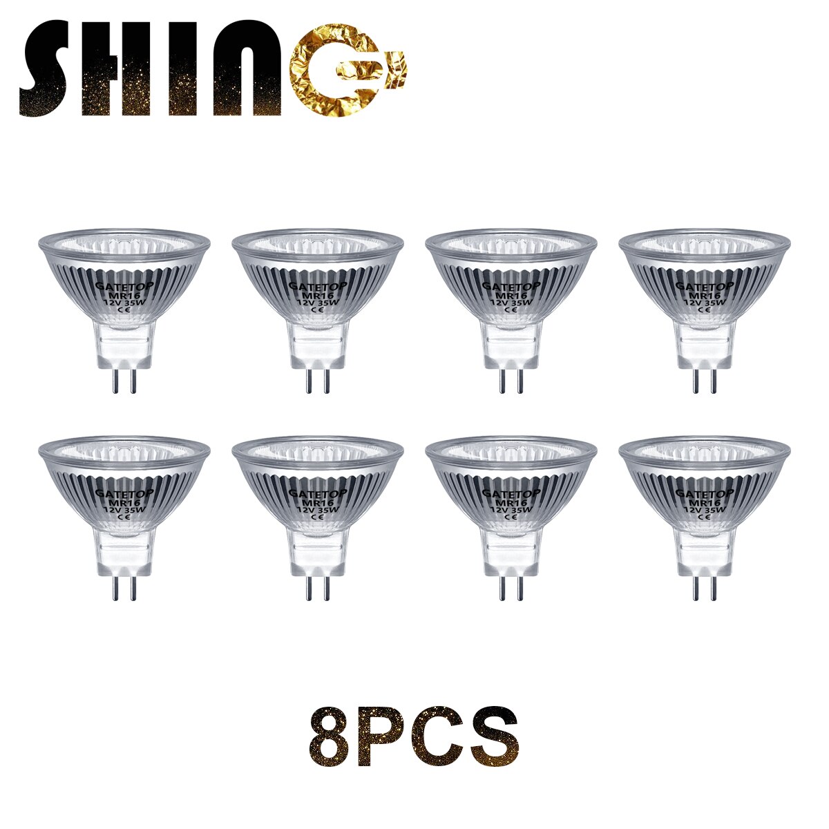Spotlight Halogen Lamp 8pcs/lot Mr16 35w 12v Energy Saving Gu5.3 Size