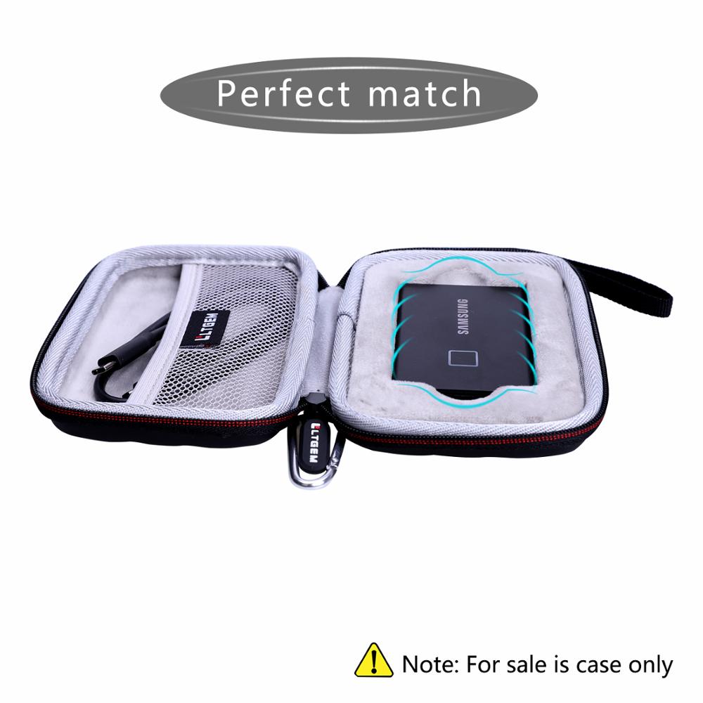 LTGEM EVA twardy futerał robić Samsung T7 dotykać przenośny SSD-500 GB-USB3.2 rodzaj.2 zewnętrzny dysk SSD metaliczny czarny (mu-PC500K/WW)