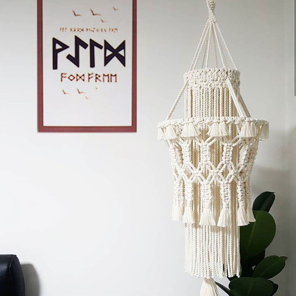 Boheme indretning macrame gobelin lampeskærm lampe skorsten hængende væg håndvævet lysekrone værelse kaffe restaurant boligindretning