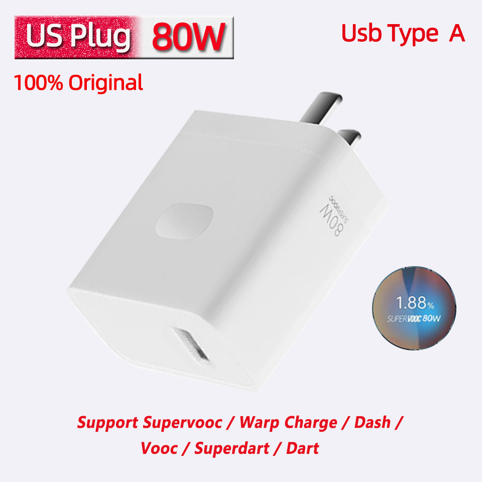 Supervooc-Adaptador de cargador Oneplus de 80w, cargadores originales de teléfono, 100w, One Plus, 10pro, Nord 3, Ce3, Realme, Oppo tipo A, puerto de carga rápida: Blanco / CH