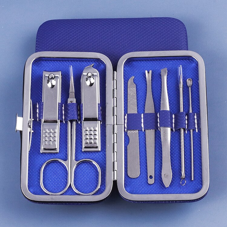 Schoonheid manicure pedicure schaar verzorgingsset manicure set 19 stuks nagelknipper eagle tools complete set in doos: 10