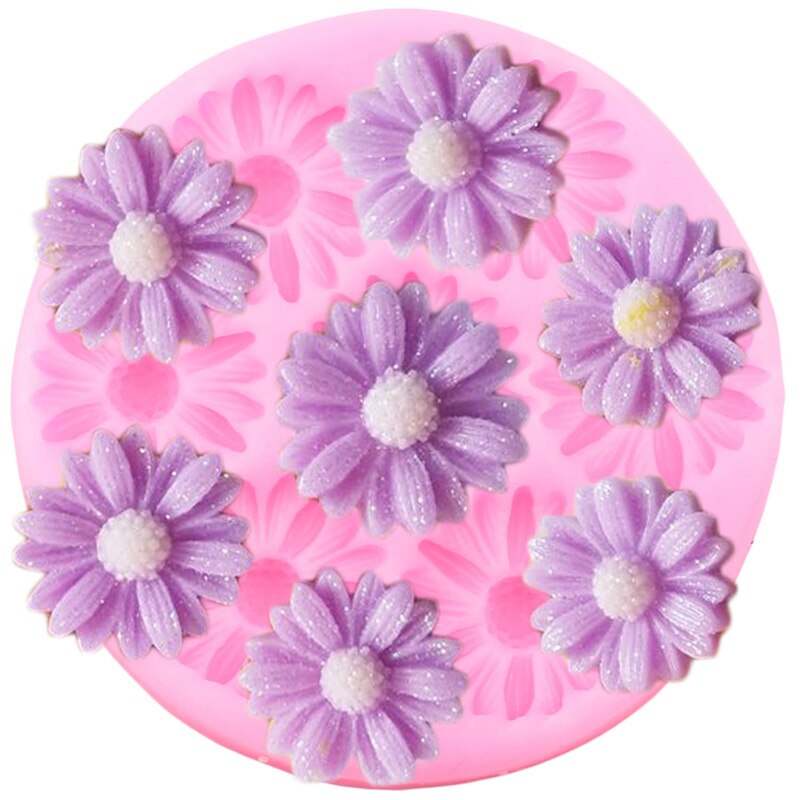 Flower Silicone Molds Rose Daisy Plumeria Cupcake Topper Fondant Cake Decorating Tools Candy Clay Chocolate Gumpaste Moulds