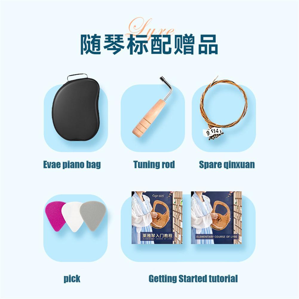 21 Snaren Harp High-End Roest-Proof Piano Lichaam Transparante Lier Piano Harp Muzikale Beginner Instrument Met Bijpassende