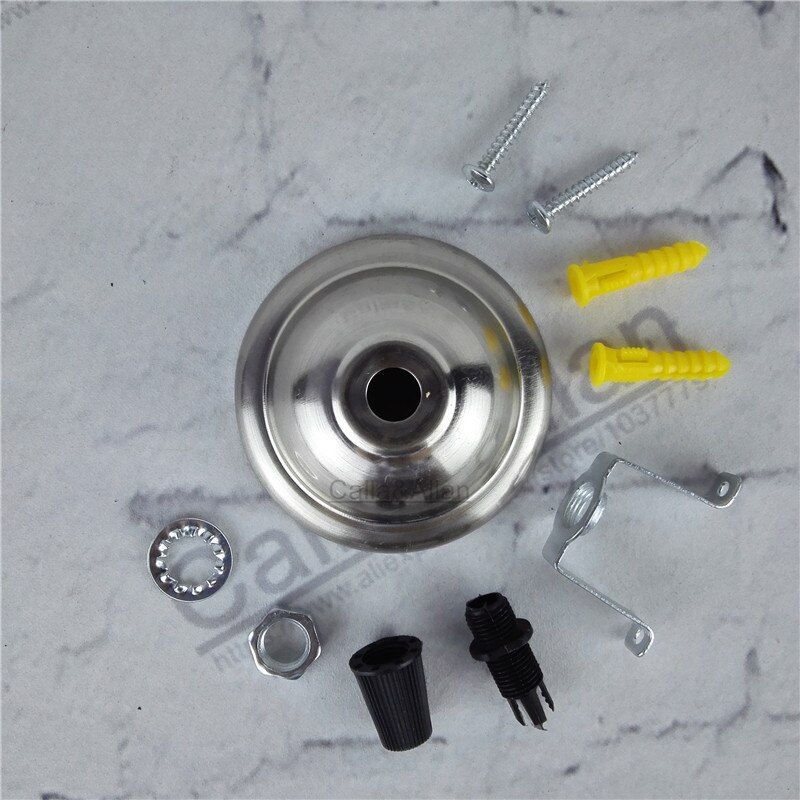 2/4/10pcs/set DIY parts Edison light pendant lamp Part of the ceiling plate D68mm small iron canopy DIY pendant ceiling mount: nickel / 10 pieces