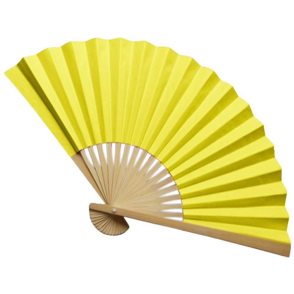 Classic Style Flower Fabric Bamboo Folding Dance Hand Fan Beige Summer Vintage Bamboo Folding Hand Held Fan Chinese Dance #W2