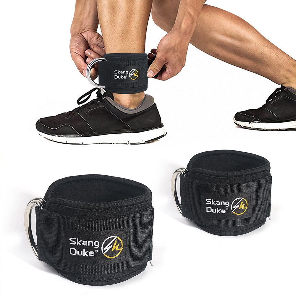 2 Stuks Sport Enkelbandjes Fitness Enkel Ondersteuning Gewatteerde D-Ring Enkelboeien Voor Gym Workouts Kabel Machines Been oefeningen