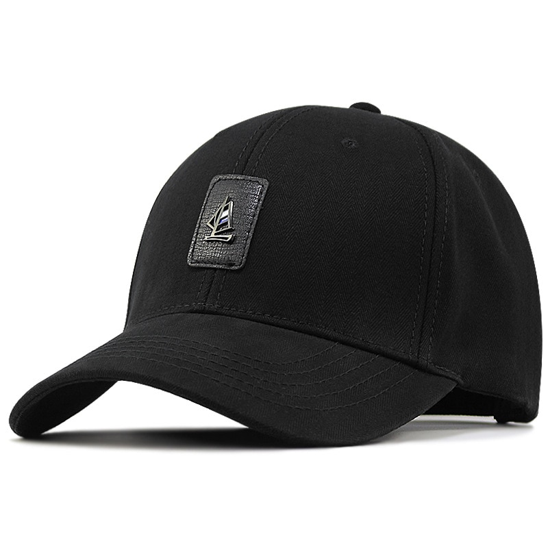 Big Head Men Oversize Large Baseball Hats Dad Outdoors Fishing Casual Sun Cap Women Cotton Snapback Caps: M / black