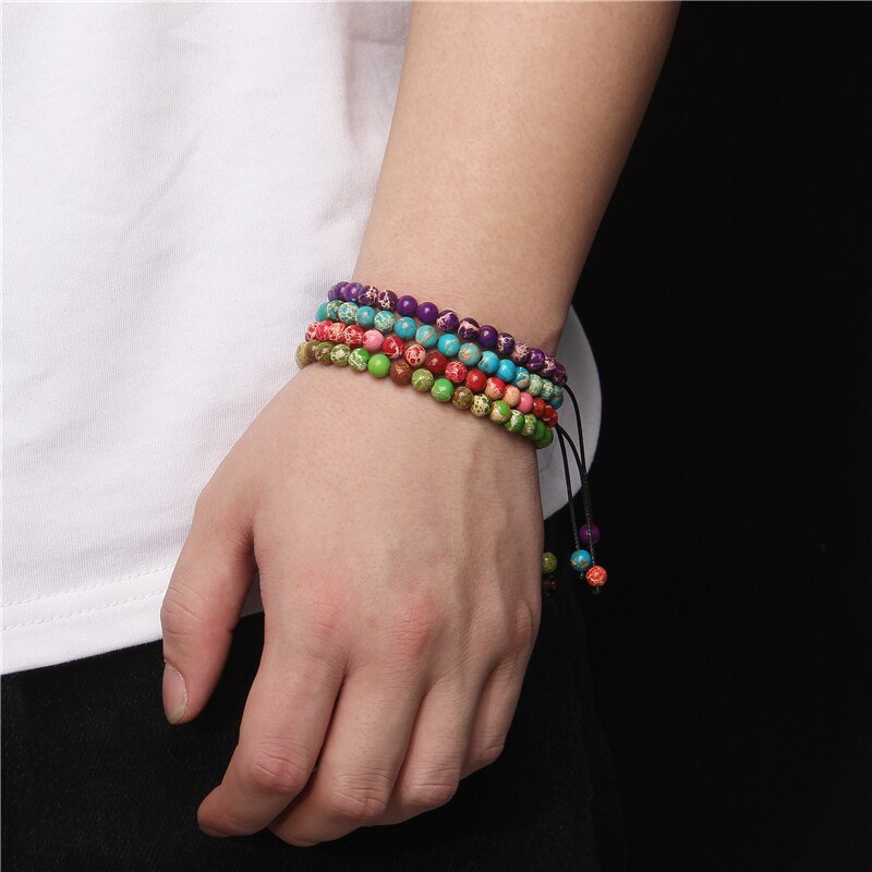 Mode Imperial Jasper Stone Armbanden Vrouwen Sieraden Ronde Natuurlijke Jades Bangle Heathy Yoga Verstelbare Armbanden Voor Mannen