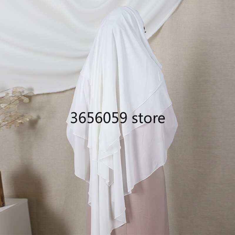 Ramadan Eid Prayer Garment Long Khimar Hijab Scarf Sleeveless Tops Islamic Women Abaya Jilbab Abayas Muslim Arab Clothing Niqab