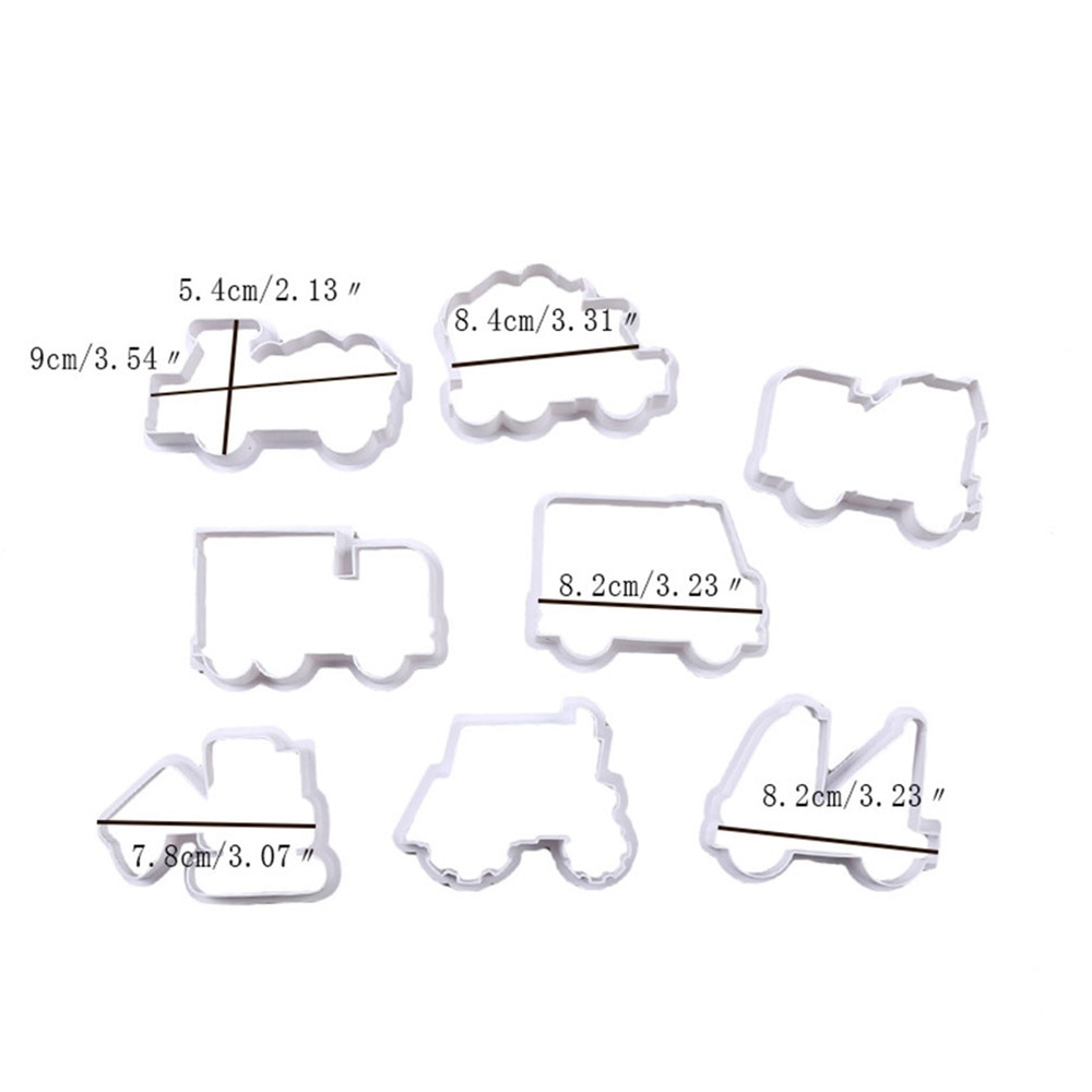 8 st/set 3d tecknade söta plaster i form av småkakor präglande bakverk pepparkakor chokladfondant bakform bakform