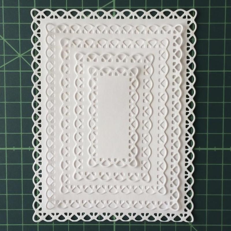 Heart Frames Metal Cutting Dies Wedding Invitation Card Embossing Die DIY Scrapbooking Photo Album Embossing Paper Cards: Rectangle