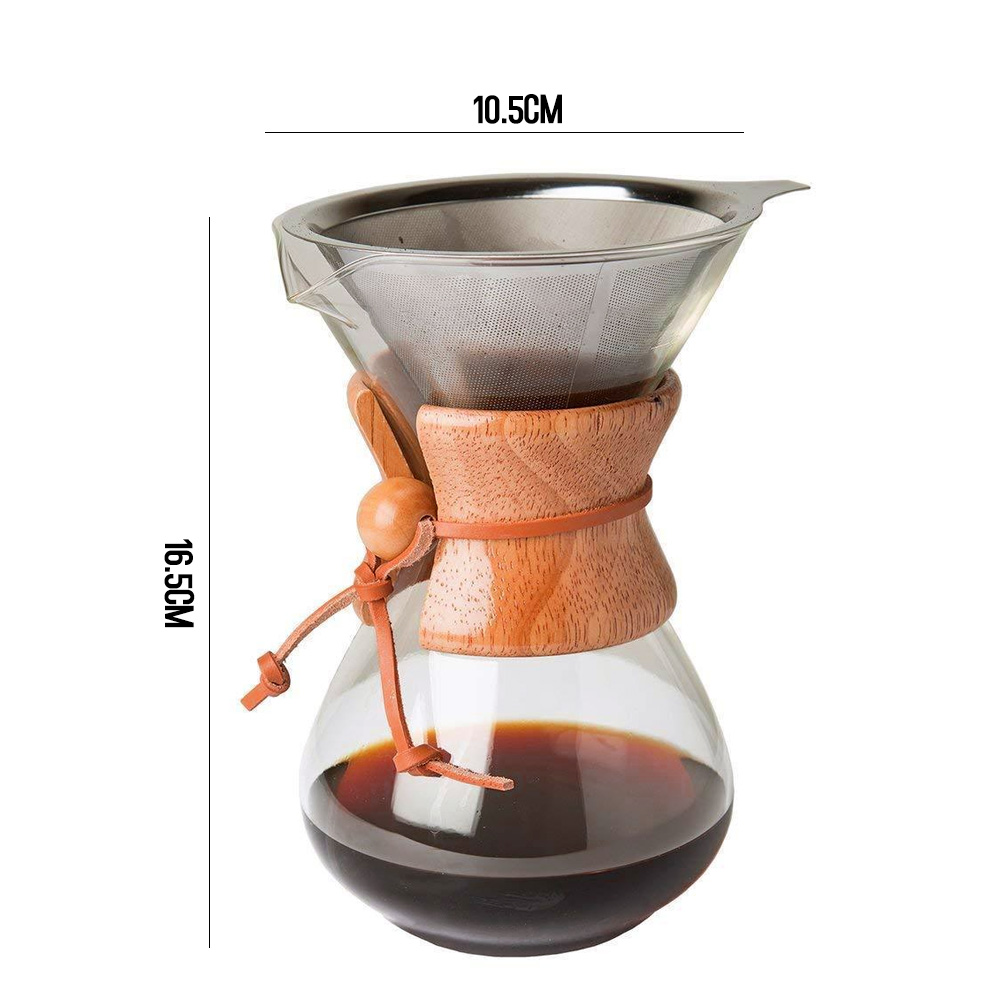Koffie Waterkoker 400ml met Filter Handleiding Drip Drinkware Thee Pot High-Borosilicaatglas Duurzaam Keuken Tool Diy Giet -Over Bar
