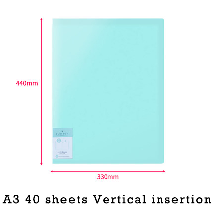 Deli  a3 datadokumentpresentationsmapp 297*420mm 60/40 sidor transparent mapp vertikalt infoga dokumenthäfte: Grönt 40 ark