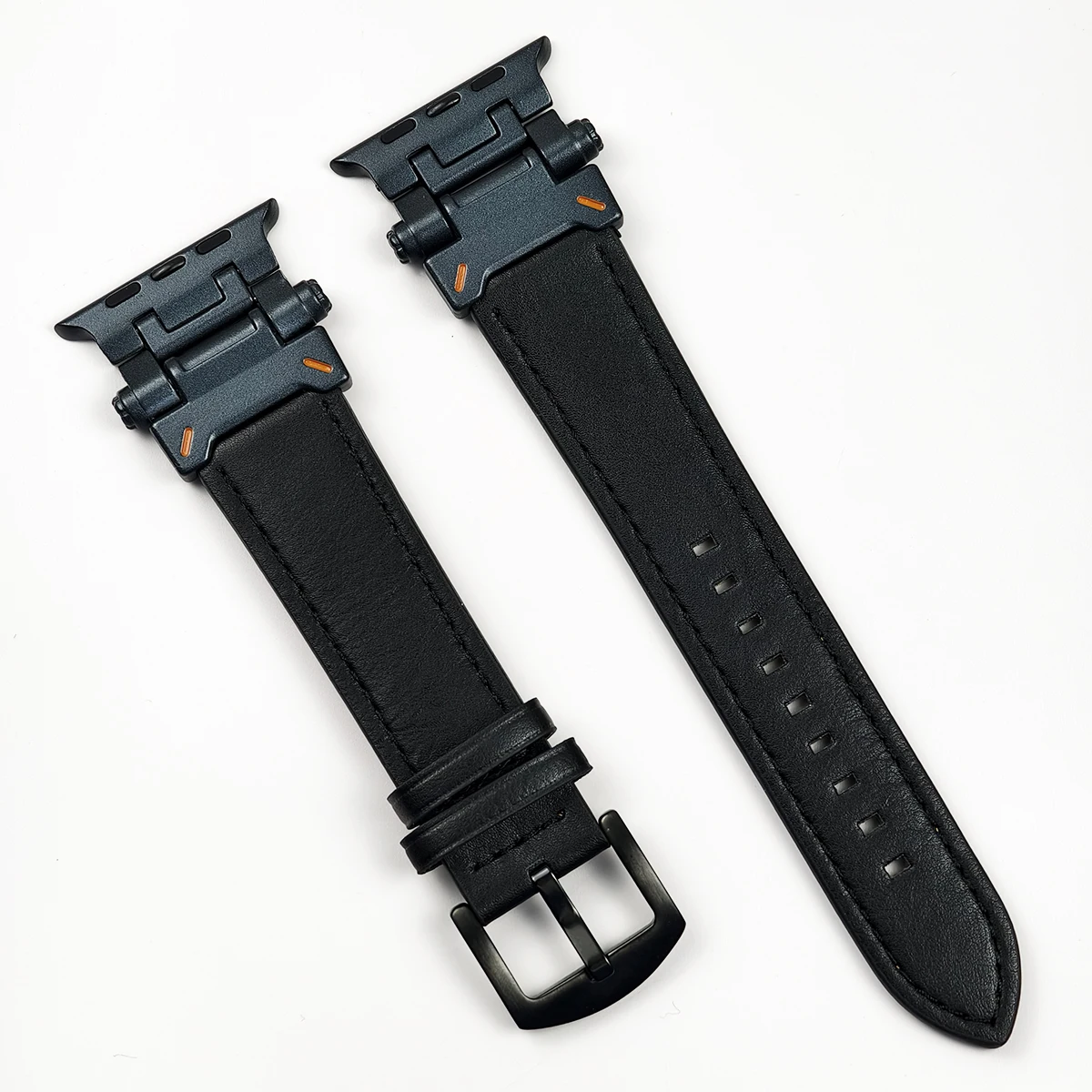 Lederen band voor Apple Watch Ultra 2 Band 49 mm 3 2 1 42 mm Armband voor Iwatch Series 10 46 mm 9 8 7 6 SE 5 44 mm 45 mm horlogeband: Steenkool zwart / 16mm