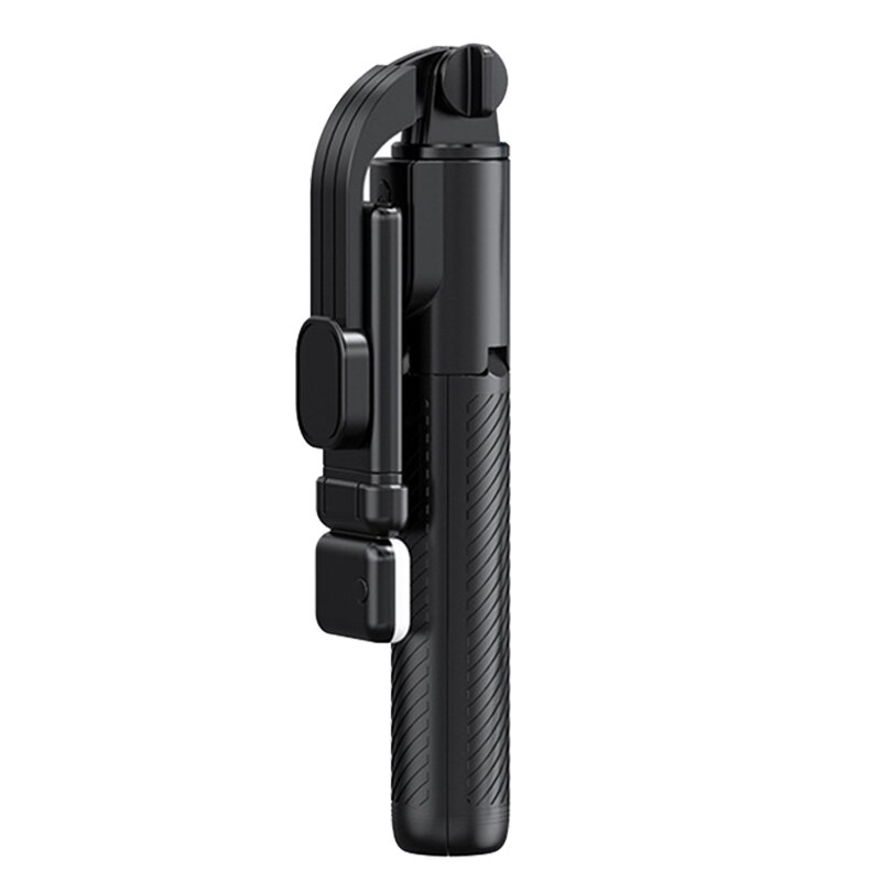 Selfie-stick-stativ mit aufhelllicht, abnehmbarer drahtloser fernbedienung, frei einziehbarem selfie-stick: Schwarz