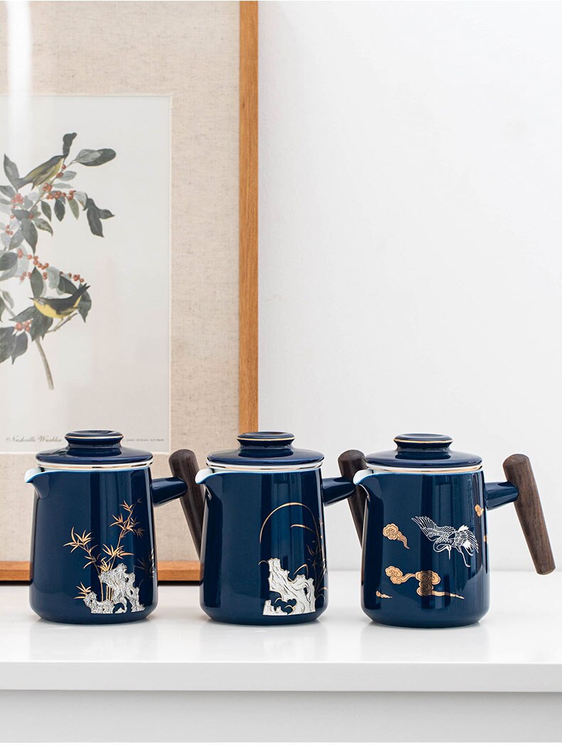 Ceramic express cup one pot three cups anti scald portable bag travel Kung Fu tea set set outdoor teapot