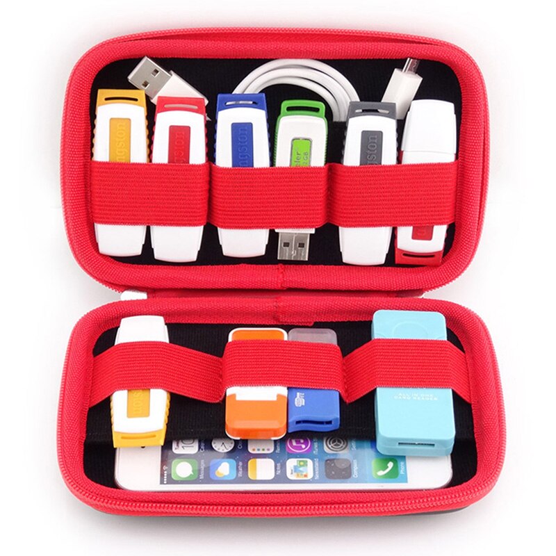 Draagbare Digitale Producten Pouch Reizen Opbergtas Voor Hdd, Telefoon, Usb Flash Drive, Oortelefoon, gezondheid Usb Sleutel, Sd-kaart: 16.5x10x4 cm