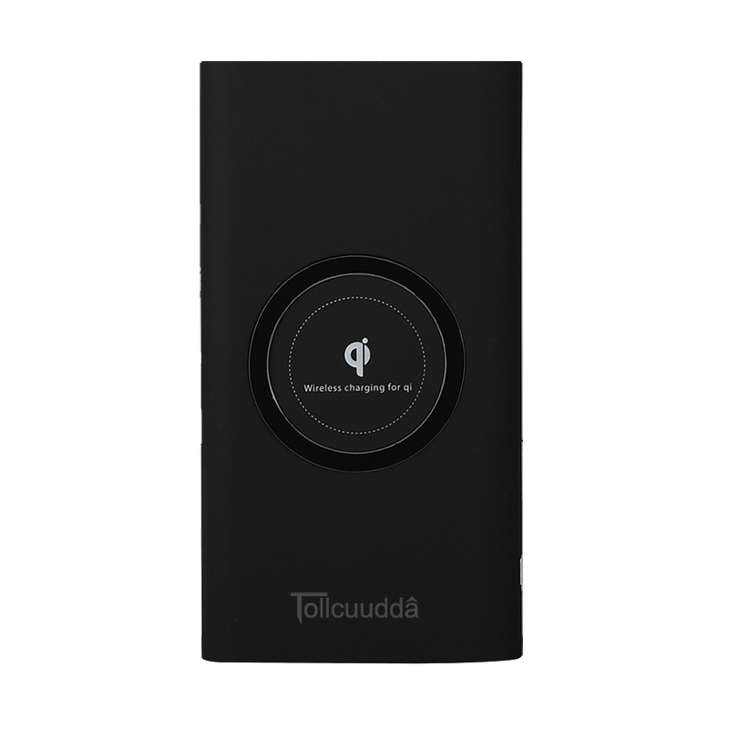 Qi Drahtlose Ladegerät Power Bank 10000 mAh 10000 mAh Poverbank Externe Batterie Drahtlose Aufladen Power Für Handy: Black