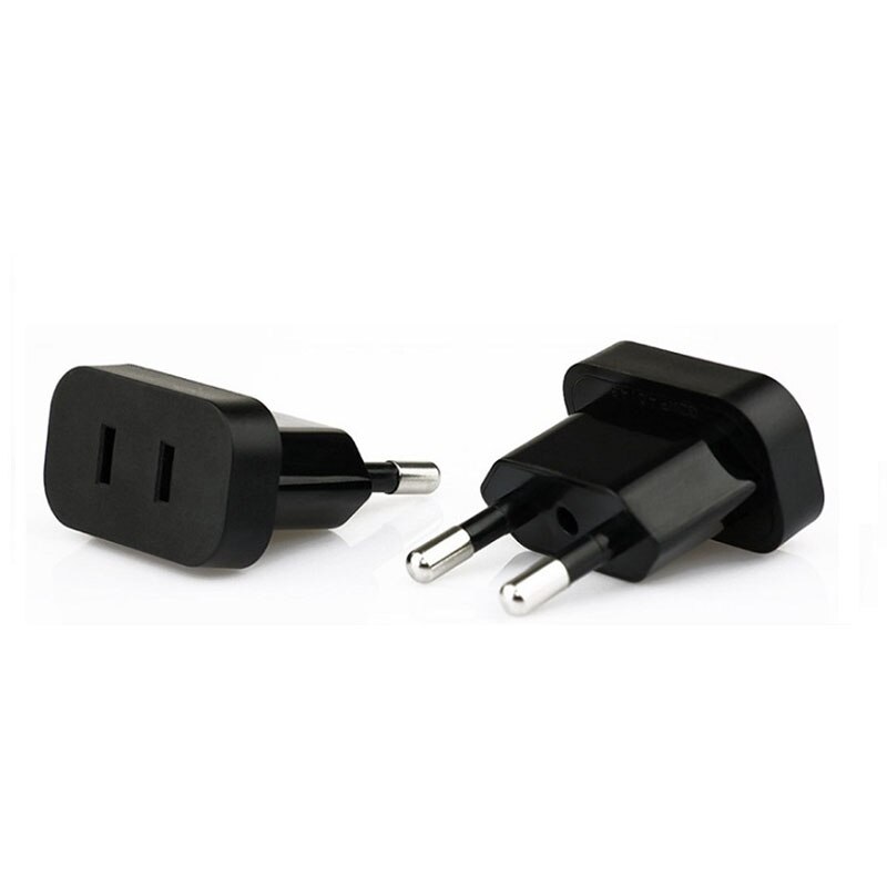4.0/4.8mm USA CN Socket to EU Plug Adaptar with Security Door AC Power Adapter Travel Wall Charger Electrical Plug White black