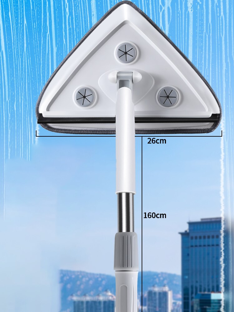 Joybos Telescopic High-rise Window Cleaner 360°Rotating Adjustable Home Window Wiper Glass Cleaning Brush Tool Household Tool: White Set1